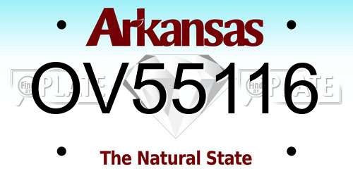 OV55116 Arkansas License Plate