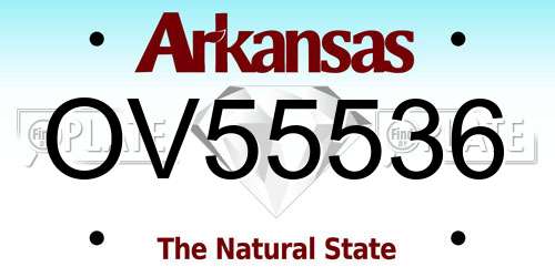 OV55536 Arkansas License Plate