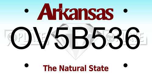 OV5B536 Arkansas License Plate
