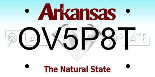 OV5P8T Arkansas License Plate