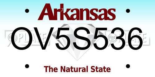 OV5S536 Arkansas License Plate