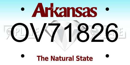 OV71826 Arkansas License Plate