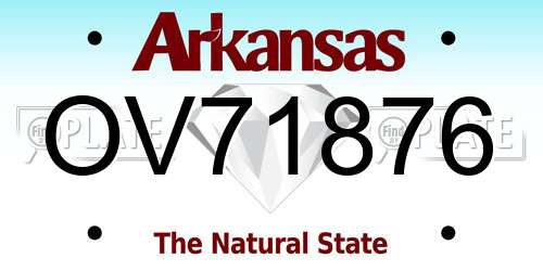 OV71876 Arkansas License Plate