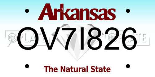 OV7I826 Arkansas License Plate