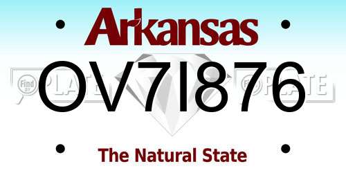 OV7I876 Arkansas License Plate
