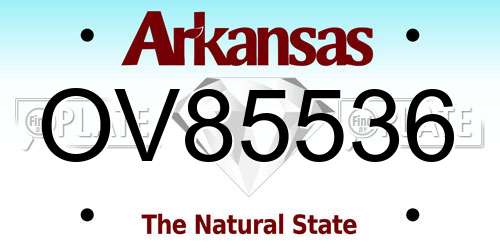 OV85536 Arkansas License Plate