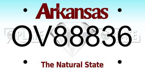 OV88836 Arkansas License Plate