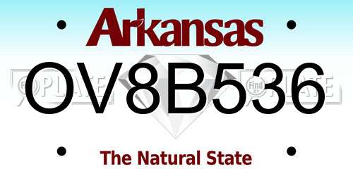 OV8B536 Arkansas License Plate