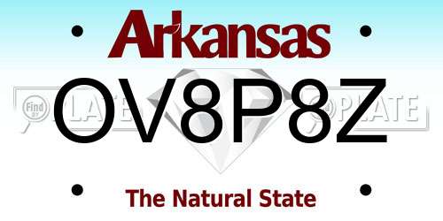 OV8P8Z Arkansas License Plate