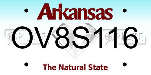 OV8S116 Arkansas License Plate