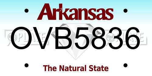OVB5836 Arkansas License Plate