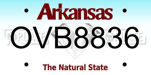 OVB8836 Arkansas License Plate