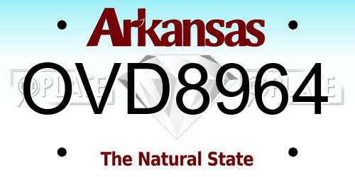 OVD8964 Arkansas License Plate