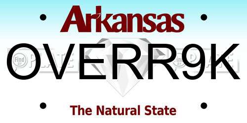 OVERR9K Arkansas License Plate