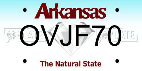 OVJF70 Arkansas License Plate