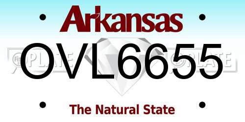 OVL6655 Arkansas License Plate
