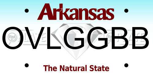OVLGGBB Arkansas License Plate