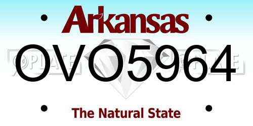 OVO5964 Arkansas License Plate