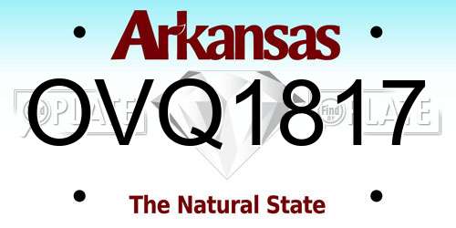 OVQ1817 Arkansas License Plate