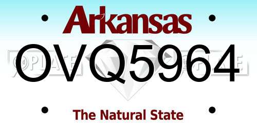 OVQ5964 Arkansas License Plate