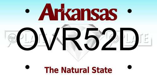 OVR52D Arkansas License Plate