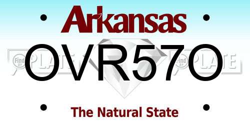 OVR57O Arkansas License Plate