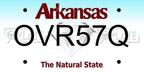 OVR57Q Arkansas License Plate