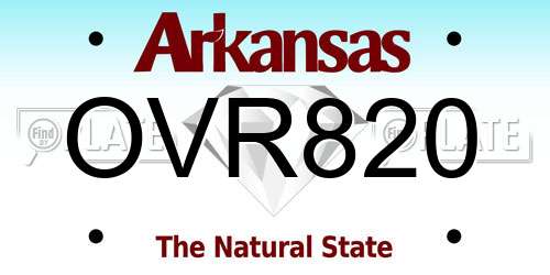OVR820 Arkansas License Plate