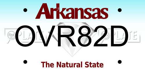 OVR82D Arkansas License Plate
