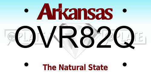 OVR82Q Arkansas License Plate