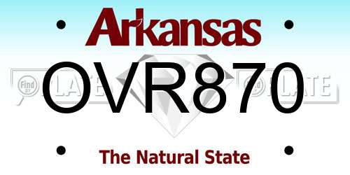 OVR870 Arkansas License Plate
