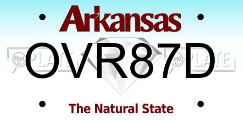 OVR87D Arkansas License Plate