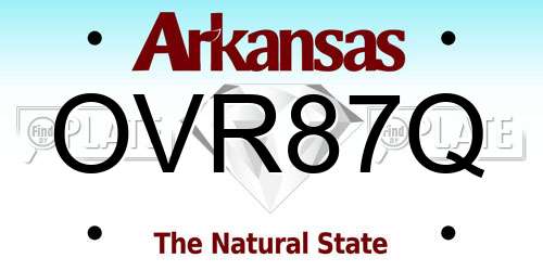 OVR87Q Arkansas License Plate