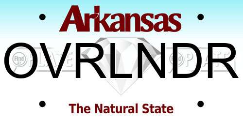 OVRLNDR Arkansas License Plate