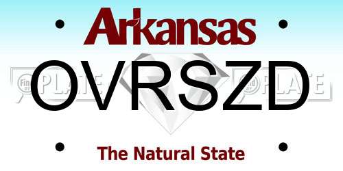 OVRSZD Arkansas License Plate