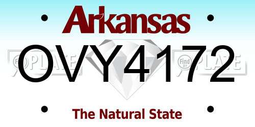 OVY4172 Arkansas License Plate