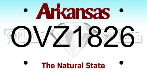 OVZ1826 Arkansas License Plate