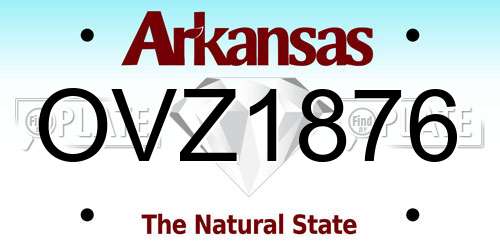 OVZ1876 Arkansas License Plate