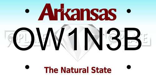 OW1N3B Arkansas License Plate