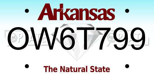 OW6T799 Arkansas License Plate