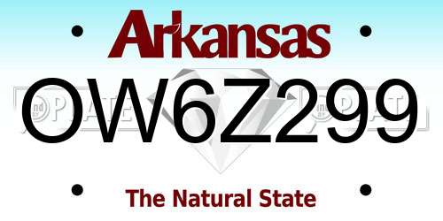 OW6Z299 Arkansas License Plate