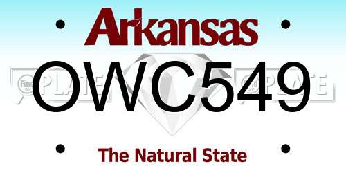 OWC549 Arkansas License Plate