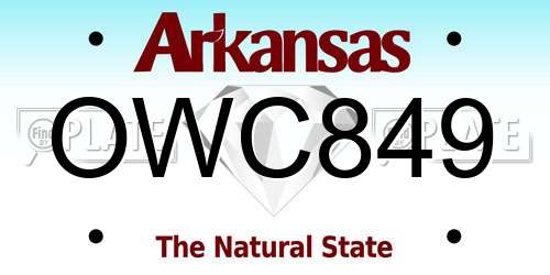 OWC849 Arkansas License Plate