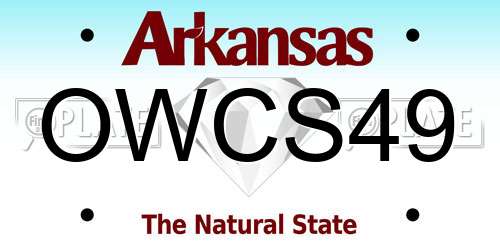 OWCS49 Arkansas License Plate