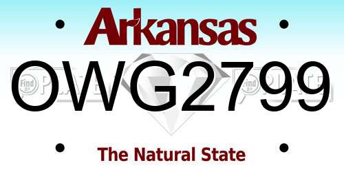 OWG2799 Arkansas License Plate