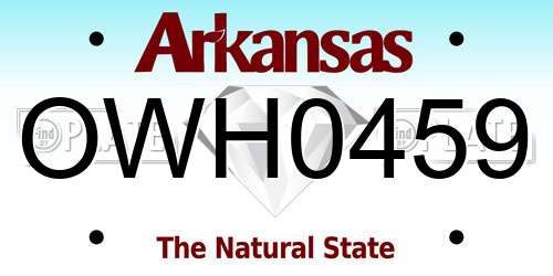 OWH0459 Arkansas License Plate