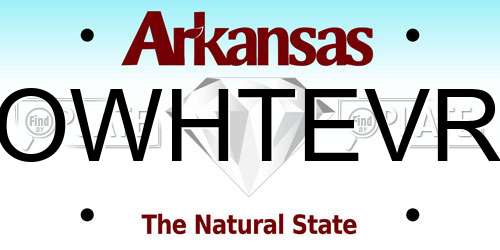 OWHTEVR Arkansas License Plate
