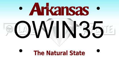 OWIN35 Arkansas License Plate