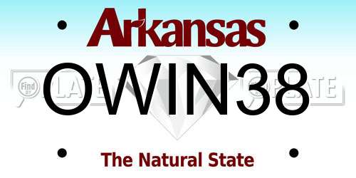 OWIN38 Arkansas License Plate
