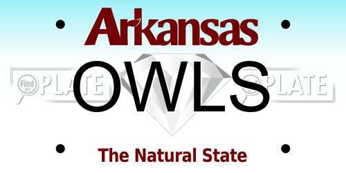 OWLS Arkansas License Plate